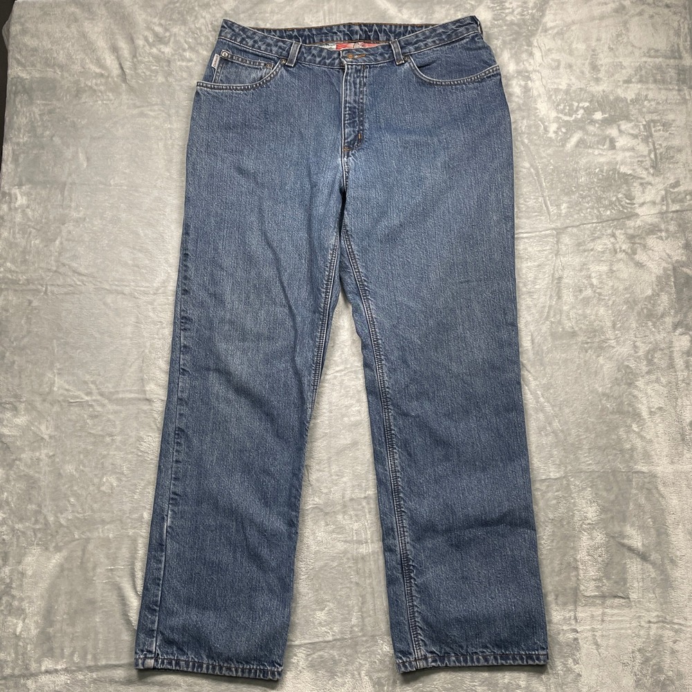 Carhartt Flannel Lined Jeans Womens 16 x 32 Blue Denim WB172 VIO Straight Leg